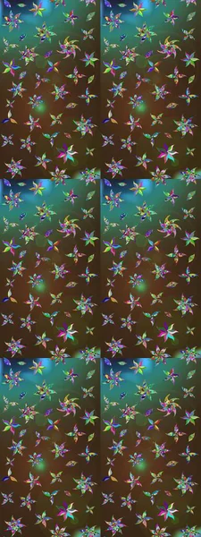 Küçük çiçekteki sevimli çiçek deseni. Kahverengi ve yeşil renkte çiçekler.