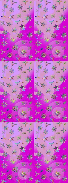 Tarafsız ve morumsu renklerde nötr ve mor papatya deseni. Raster illüstrasyonu. Nötr ve morumsu renklerde.