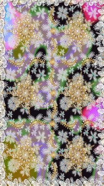 Geleneksel klasik raster altın pürüzsüz desen. Barok tarzında kusursuz bir doğulu süsü. Gri ve nötr renklerdeki altın elementler.