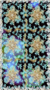 Tarafsız ve altın elementli siyah renkler. Kusursuz altın desen. Çiçek desenli altın metal. Raster altın çiçek süsü brokar kumaş ve cam desenli..