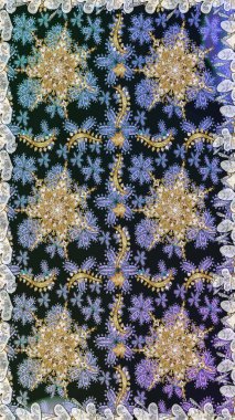 Süslü raster dekorasyonu. Barok tarzında duvar kağıdı tasarımı için kusursuz damaske deseni arkaplanı. Altın desenli gri ve nötr renkler ve altın elementler.