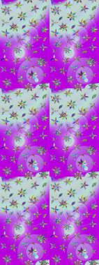 Sevimli çiçek raster deseni. Mor ve nötr renklerde çiçekler. Sketch Colour Spring Theme eskiz kalıbı. Düz Çiçek Elementleri Tasarımı.