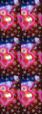 Şirin çiçekler. Çizgi çizimi kalıbı. Raster Moda kumaş deseni.