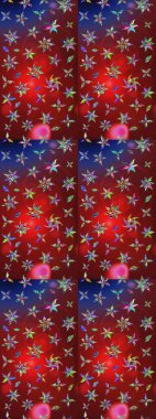 Çiçekli karalama şeklinde Raster çiçek deseni. Nazik, sevimli çiçek arkaplanı. Kırmızı ve kahverengi renkte çiçekler.