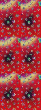 Çizim çiçek deseni duvar kâğıdı olarak kullanılabilir. Kırmızı ve nötr renklerde çiçekler. Raster illüstrasyonu.