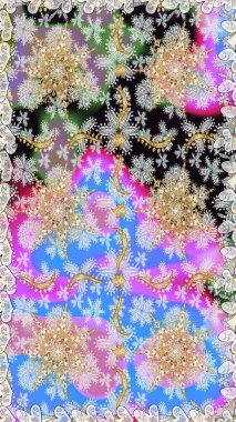 Altın elementli nötr ve gri renkler. Raster altın desen. Doğu tarzı arabesk. Kusursuz altın desenli bukleler. Raster illüstrasyonu.