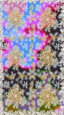 Barok tarzında kusursuz bir doğulu süsü. Gri ve nötr renklerde altın elementlerle geleneksel klasik altın raster deseni.