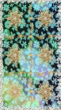 Klasik klasik klasik arka plan. Tarafsız ve mavi renklerde altın elementlerle kusursuz desen. Kusursuz klasik raster altın desenli. Geleneksel oryantasyon süsü.