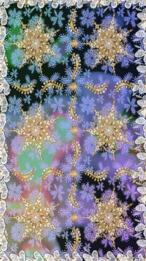 Gri ve nötr renklerde ve altın elementlerle kusursuz klasik desen. Noel, kar tanesi, yeni yıl 2019.