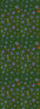 Çiçekli bahar çiçekleri. Küçük çiçekte güzel bir desen. Küçük renkli çiçekler. Moda baskıları için zarif bir şablon. Motley illüstrasyonu.