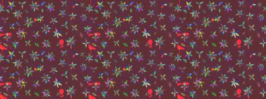 Raster illüstrasyonu. Suluboya çizim kalıbı. Dekorasyon ve tasarım için güzel bir desen. Eski model. Çiçeğin suluboya çizimlerinin mükemmel deseni. Moda yazdırma.