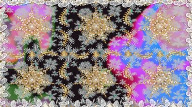 Gri ve nötr renklerde, altın elementlerle klasik, pürüzsüz desen. Raster illüstrasyonu.