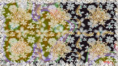 Gri ve nötr renklerde altın desenler ve altın elementler. Raster geleneksel oryantasyon süsü. Kusursuz klasik altın desen.