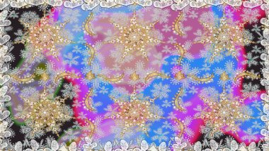 Tarafsız ve gri renklerde altın sarısı elementlerle altın pürüzsüz desen. Raster illüstrasyonu. Tekrarlayan elementlerle soyut arkaplan oluşturun. Kusursuz, klasik altın desen..