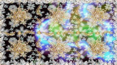 Noel, kar tanesi, yeni yıl. Tarafsız ve gri renklerde altın sarısı elementlerle altın pürüzsüz desen. Tarafsız ve gri renklerde altın elementlerle kusursuz klasik desen.