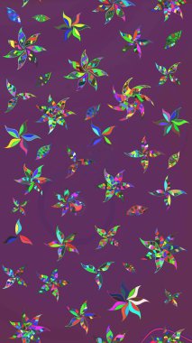 Çiçekli el çizimi çizimi deseni. Modern gelişim mor ve yeşil raster arkaplan duvar kağıdı resimleme klasik çizgili iz sürme desenli çiçekler, çiçekli süsler.