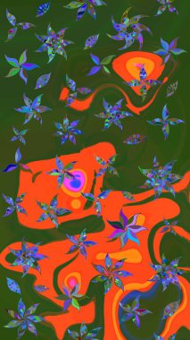 Çizim çiçek deseni duvar kağıdı, web sitesi arka planı, ambalaj kağıdı, davetiye, broşür, afiş veya web sitesi için kullanılabilir. El çizimi Raster çizimi. Karalama elementleri.