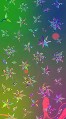 Düz Çiçek Elementleri Tasarımı. Çiçek deseni. Chichi 'nin kumaş kalıbını çiz. Renkli Bahar Teması eskiz kalıbı. Raster illüstrasyonu.