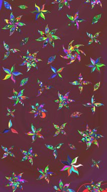 Kabile sanatı boho baskısı, klasik çiçek arkaplanı. Arkaplan dokusu, duvar kağıdı, kahverengi ve yeşil renkli çiçek teması. Soyut etnik raster çizim kalıbı.