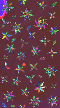 Renkli Bahar Teması eskiz kalıbı. Düz Çiçek Elementleri Tasarımı. Raster illüstrasyonundaki çiçek desenli çizim. Süslü kumaş deseni.