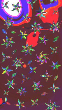 Çiçekler suluboya eskiz deseni. Raster Stili kumaş deseni.