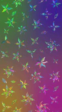 Raster deseni. Küçük çiçekteki sevimli çiçek deseni. Raster illüstrasyonu. Yumuşak, yaz çiçekleri mor ve yeşil renklerde.