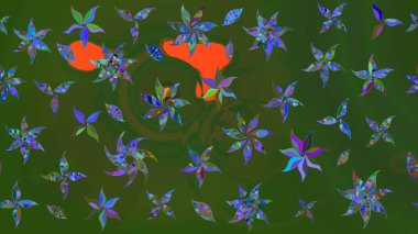 Botanik çizim kalıbı. Organik elementler. Suluboya etkisi. Raster deseni.