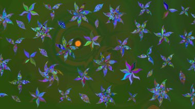 Anti-stres için soyut örnek sayfası. Raster illüstrasyonu. Yeşil ve mavi renklerde.