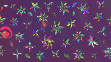 Mor ve mor renkte bahar çiçekleri. Raster illüstrasyonu. Raster çiçekleri klasik tarzda çizilmiş. Çiçekli yumuşak çizim deseni.