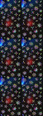 Raster deseni. Raster illüstrasyonu. Küçük çiçekteki sevimli çiçek deseni. Gri ve mavi renkte yaz çiçekleri.