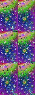 Düz Çiçek Elementleri Tasarımı. Raster Şirin kumaş deseni. Eskiz klasiği. Renkli Bahar Teması çizim şablonu.