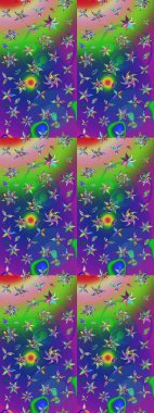 Renkli Bahar Teması eskiz kalıbı. Düz Çiçek Elementleri Tasarımı. Raster güzel kumaş deseni çiziyor. Çiçek deseni.