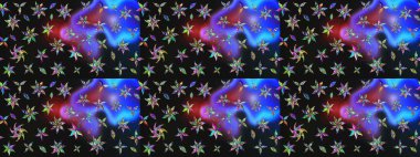 Klasik çiçek tasarımı elementleri. Raster illüstrasyonu. Gri ve mavi kıvırcık çiçekler Gri ve mavi renkte şekillenir.