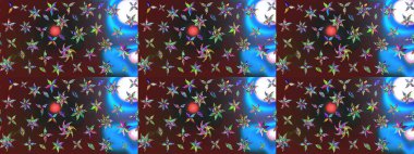 Raster illüstrasyonu. Çiçek desenli eskiz, darbeler, sıçramalar, yaz çiçekleri. Mor ve mavi renkte çiçekler.