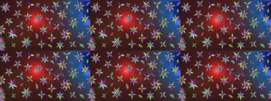 Chichi 'nin kumaş kalıbını çiz. Renkli Bahar Teması eskiz kalıbı. Çiçek deseni. Raster illüstrasyonu. Düz Çiçek Elementleri Tasarımı.