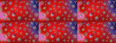 Raster - stok. Kırmızı ve pembe çiçekli eskiz deseni, suluboya çiçek deseni, sevimli çiçek, duvar kağıdı, kart veya kumaş için fayanslı.