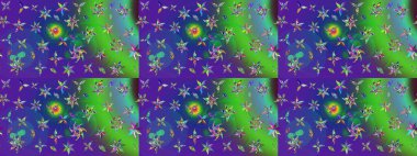 Raster çiçek desenli çiçek deseni, yapraklar, dekoratif elementler, sıçrama, lekeler, el çizimi kontur çizgileri ve Doodle çizim stili, grafik raster çizim çizimi.