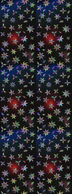 Vadinin çiçekleri gri ve mavi renklerde. Çiçeksel çizim kalıbının çizimi.