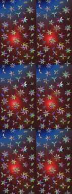 Kahverengi ve mor renkli çiçekler. El çizimi çiçekli soyut çizim kalıbı. Raster illüstrasyonu.