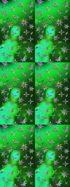 Düz Çiçek Elementleri Tasarımı. Çiçekli eskiz çizimi. Renkli Yaz Temalı eskiz kalıbı. Yeşil ve mavi renkte çiçekler.