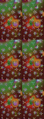 Çiçekli el çizimi çizimi deseni. Modern gelişim kahverengi ve yeşil raster arkaplan duvar kağıdı resimleme klasik çizgili iz sürme desenli çiçekler, çiçekli süsler.