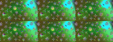 Küçük çiçekte güzel bir çiçek deseni var. Raster deseni. Çiçekli çiçek deseni, suluboya..