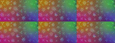 Çizim çiçek deseni duvar kâğıdı olarak kullanılabilir. Kahverengi ve mor renkli çiçekler. Raster illüstrasyonu.