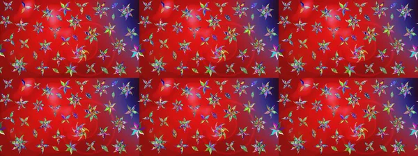 Raster illüstrasyonu. Soyut çiçek çizim kalıbı arka planı. Raster deseni. Kırmızı ve mor renklerde. Küçük çiçekte sevimli çiçek deseni var..