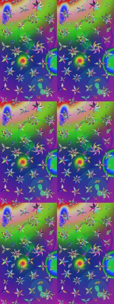 Arkaplan dokusu, duvar kağıdı, yeşil ve mavi renkli çiçek teması. Kabile sanatı boho baskısı, klasik çiçek arkaplanı. Soyut etnik raster çizim kalıbı.