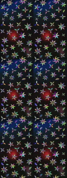 Vadinin çiçekleri gri ve mavi renklerde. Çiçeksel çizim kalıbının çizimi.