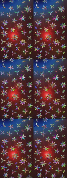 Kahverengi ve mor renkli çiçekler. El çizimi çiçekli soyut çizim kalıbı. Raster illüstrasyonu.