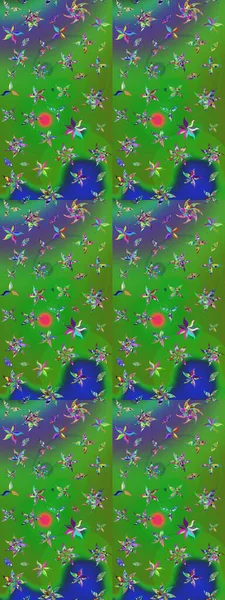 Çiçekli zambakların eskiz geçmişi. Parlak çiçekli kolaj çiçekleri yeşil ve mavi. Çiçek tasarımı için inanılmaz kolaj cennet tarzı..