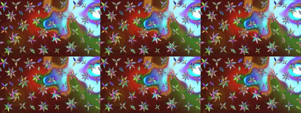 Parlak elementlerin. El çizimi Raster çizimi. Çizim çiçek deseni duvar kağıdı, web sitesi arkaplanı, paket kağıdı, davetiye, broşür, pankart veya web sitesi için kullanılabilir.