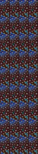 Çiçekli karalama şeklinde Raster çiçek deseni. Yumuşak, bahar çiçekleri kahverengi ve mavi renklerde. Raster illüstrasyonu.